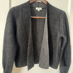 Kinross Black and Gray Striped Cashmere Sweater